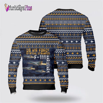 US Air Force General Dynamics F-111 Aardvark Christmas Sweater 3D, Christmas Gift For Military Personnel