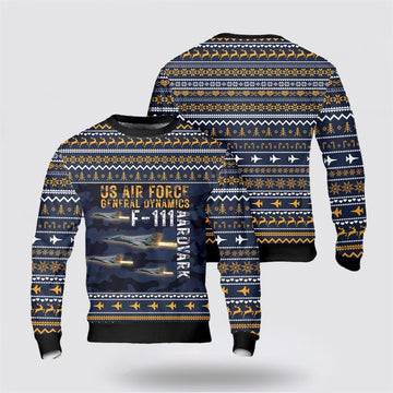 US Air Force General Dynamics F-111 Aardvark Christmas Sweater 3D, Sweater For Military Personnel
