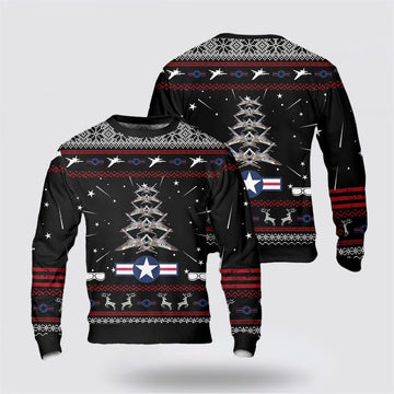 US Air Force General Dynamics F-111 Aardvark Christmas Tree AOP Sweater, Sweater For Military Personnel