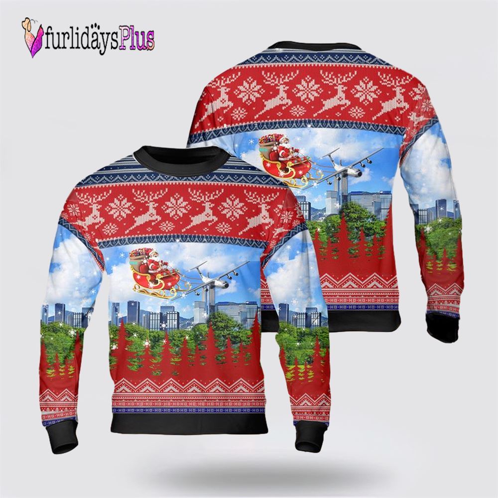 US Air Force Hanoi Taxi (Lockheed C-141 Starlifter) Christmas Sweater 3D, Christmas Gift For Military Personnel