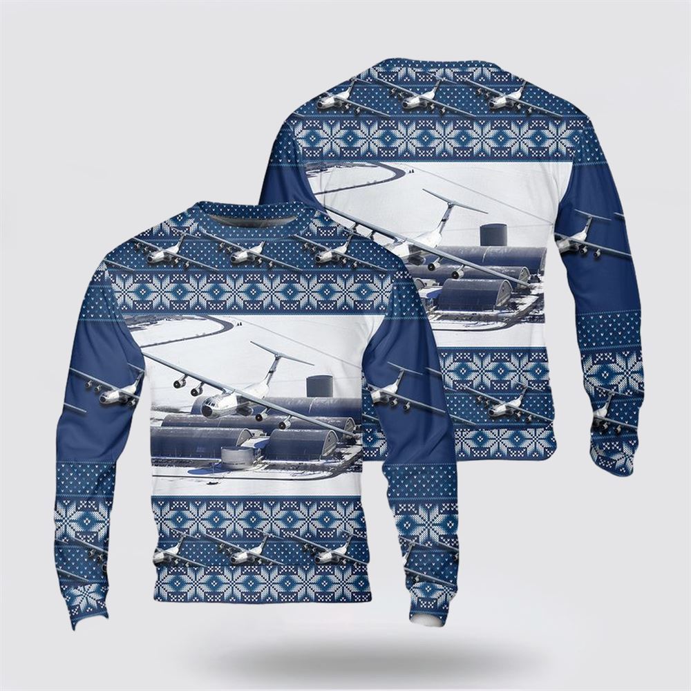 US Air Force Hanoi Taxi (Lockheed C-141 Starlifter) Christmas Sweater 3D, Sweater For Military Personnel