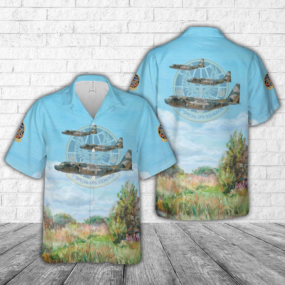 US Air Force Hawaiian Shirt, Hurlburt Field, Florida, US Air Force 15th Special Operations Squadron MC-130H Combat Talon II Hawaiian Shirts