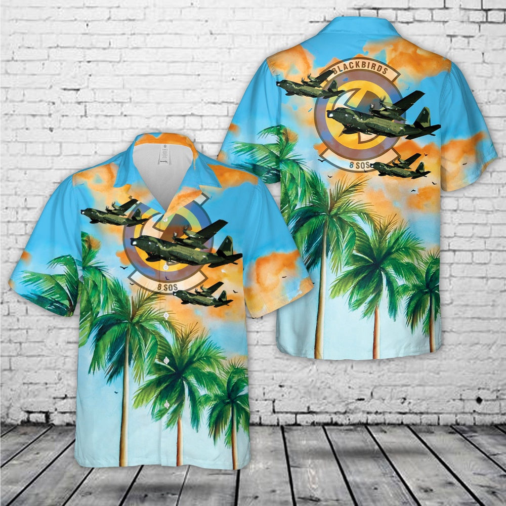 US Air Force Hawaiian Shirt, Hurlburt Field, Florida, US Air Force 8th Special Operations Squadron Lockheed MC-130E Combat Talon II Hawaiian Shirt