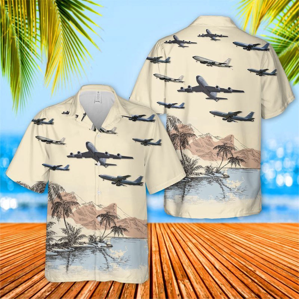 US Air Force Hawaiian Shirt, Nebraska Boeing KC-135R Stratotanker 59-1495 Hawaiian Shirt