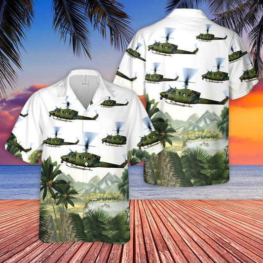 US Air Force Hawaiian Shirt, USAF 54th Helicopter Squadron Bell UH-1N Huey Helicopter Hawaiian Shirt