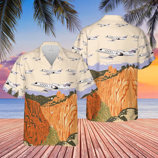 US Air Force Hawaiian Shirt, USAF Colorado 200th Airlift Squadron C-21A Learjet Hawaiian Shirt