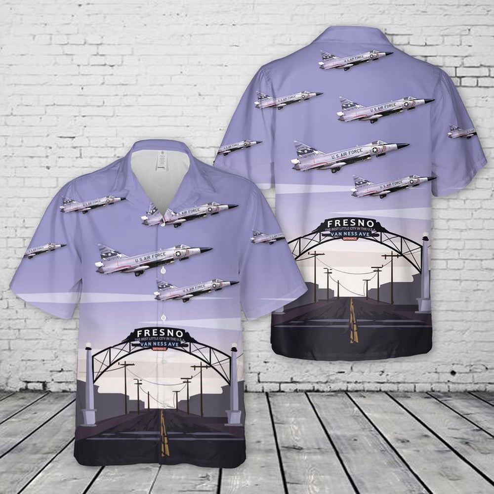 US Air Force Hawaiian Shirt, USAF Convair F-102A Delta Dagger 196th Fighter Squadron California Hawaiian Shirt