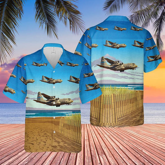 US Air Force Hawaiian Shirt, USAF Delaware 142d Airlift Squadron C-130H Hercules Hawaiian Shirt