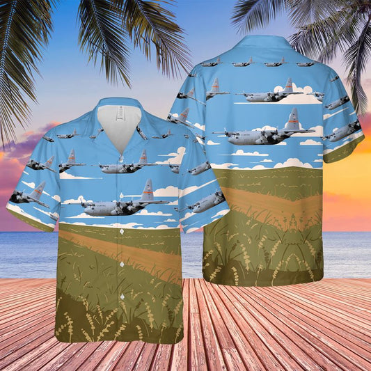 US Air Force Hawaiian Shirt, USAF Illinois 182d Airlift Wing C-130 Hawaiian Shirt