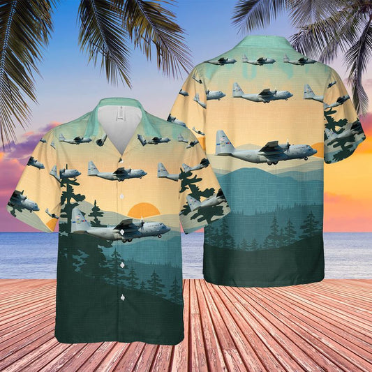 US Air Force Hawaiian Shirt, USAF Lockheed C-130H Hercules 145th Airlift Wing North Carolina Hawaiian Shirt