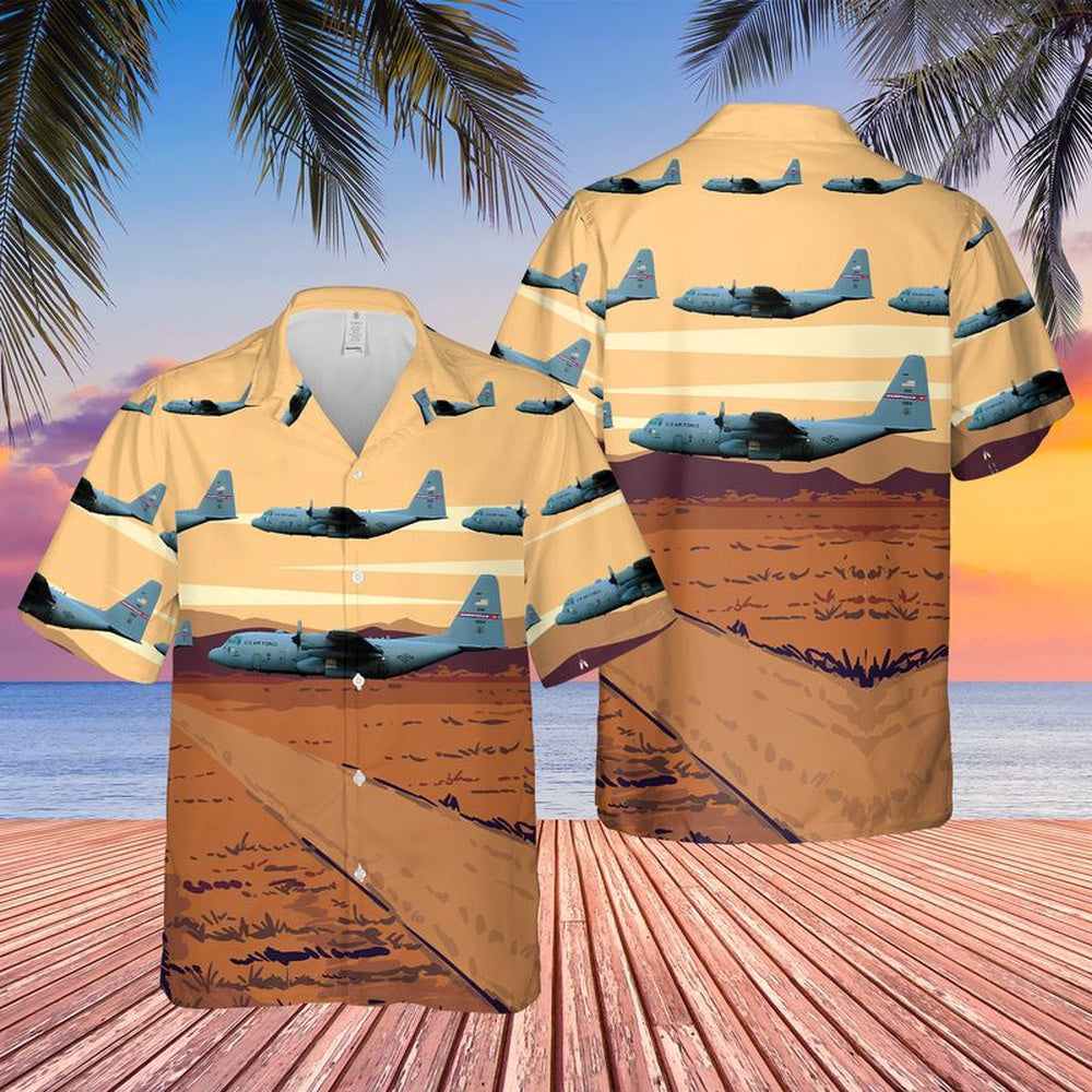 US Air Force Hawaiian Shirt, USAF Lockheed C-130H Hercules Tennessee Hawaiian Shirt