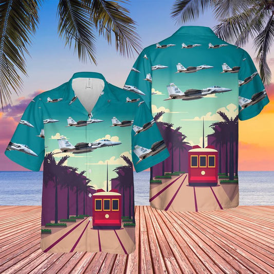 US Air Force Hawaiian Shirt, USAF Louisiana 122d Fighter Squadron McDonnell Douglas F-15C Eagle Hawaiian Shirt
