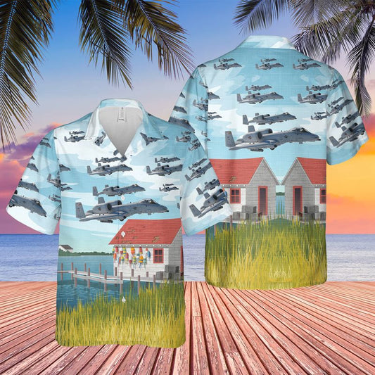 US Air Force Hawaiian Shirt, USAF Maryland 175th Wing A-10C Thunderbolt II Hawaiian Shirt