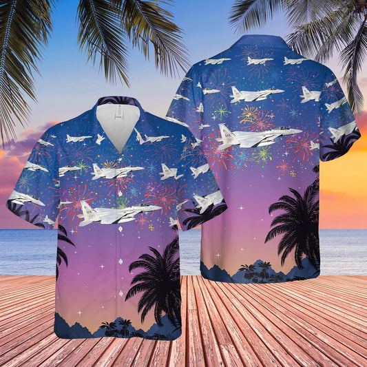 US Air Force Hawaiian Shirt, USAF Massachusetts 102nd Fighter Wing F-15 Eagles Hawaiian Shirt
