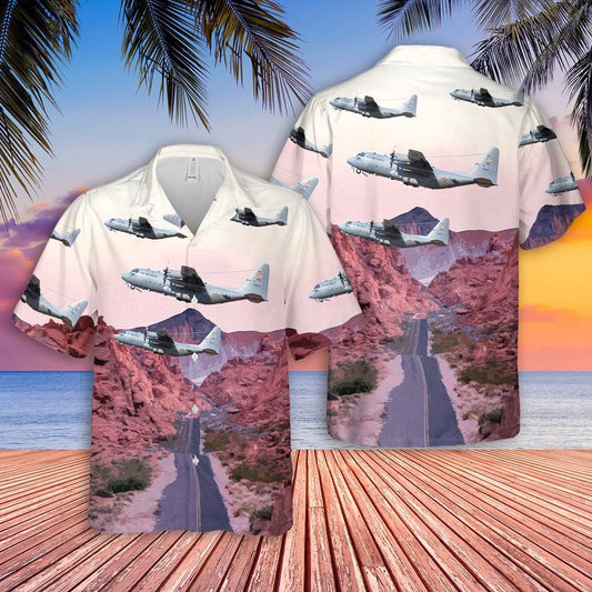 US Air Force Hawaiian Shirt, USAF Nevada 192d Airlift Squadron C-130H Hawaiian Shirt