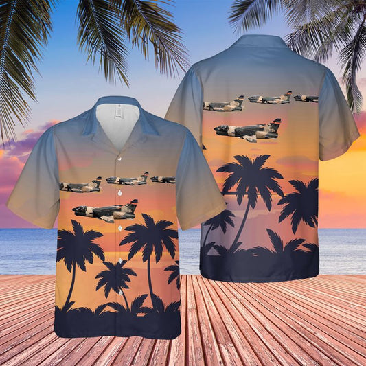 US Air Force Hawaiian Shirt, US Air Force162d Tactical Fighter Squadron, 178th Tactical Fighter Group LTV A-7D Corsair II Hawaiian Shirt