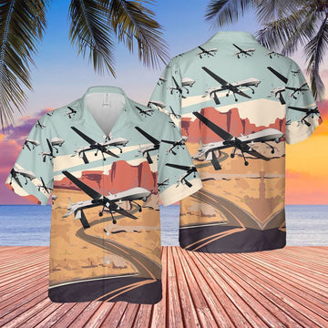 US Air Force Hawaiian Shirt, US Air Force 11th Attack Squadron MQ-1 Predator Armenia With AGM-114 Hellfire Hawaiian Shirt