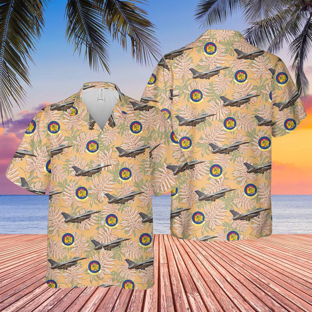 US Air Force Hawaiian Shirt, US Air Force 148th Fighter Wing, 179th Fighter Squadron, F-16CM Fighting Falcon 91-0420 Hawaiian Shirt
