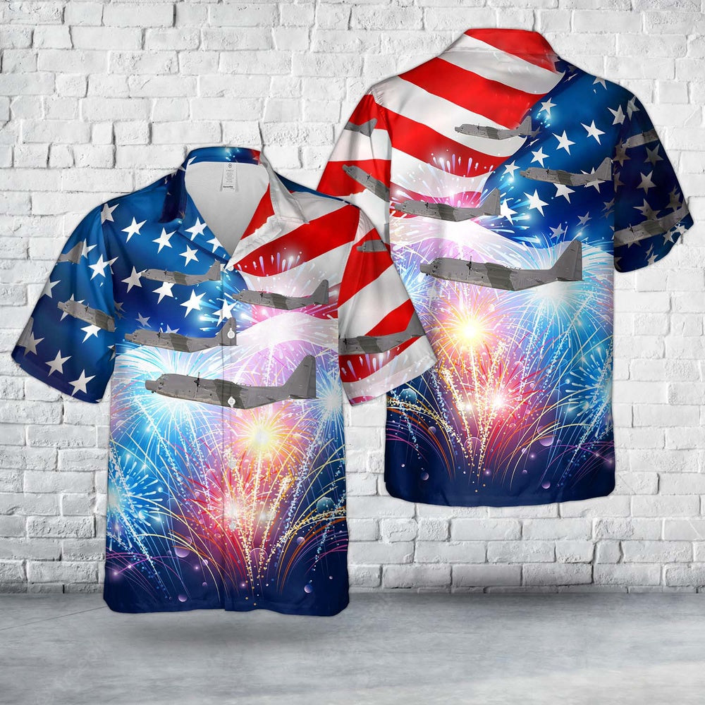 US Air Force Hawaiian Shirt, US Air Force 15th Special Operations Squadron MC-130H Combat Talon II, 4th Of July Hawaiian Shirt
