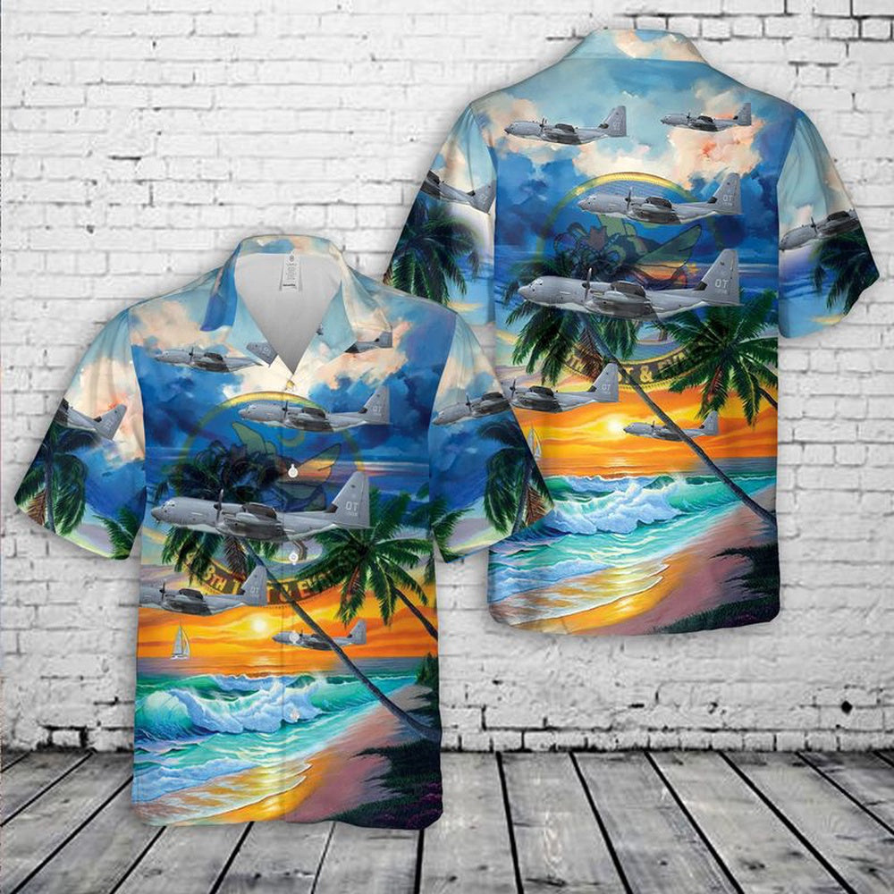 US Air Force Hawaiian Shirt, US Air Force 418th Test and Evaluation Squadron Lockheed HC-130J Combat King II Hawaiian Shirt