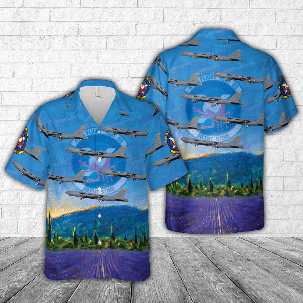 US Air Force Hawaiian Shirt, US Air Force 419th Flight Test Squadron Boeing B-52H-150-BW Stratofortress 60-0034 Hawaiian Shirt