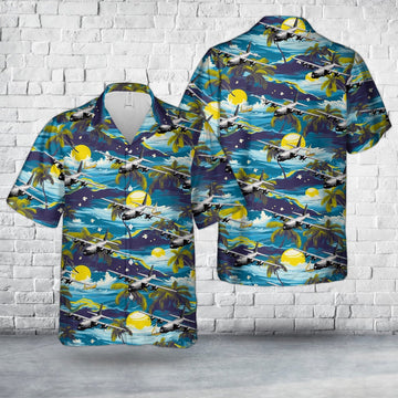 US Air Force Hawaiian Shirt, US Air Force 53rd Weather Reconnaissance Squadron Hurricane Hunters WC-130J Hercules Hawaiian Shirt