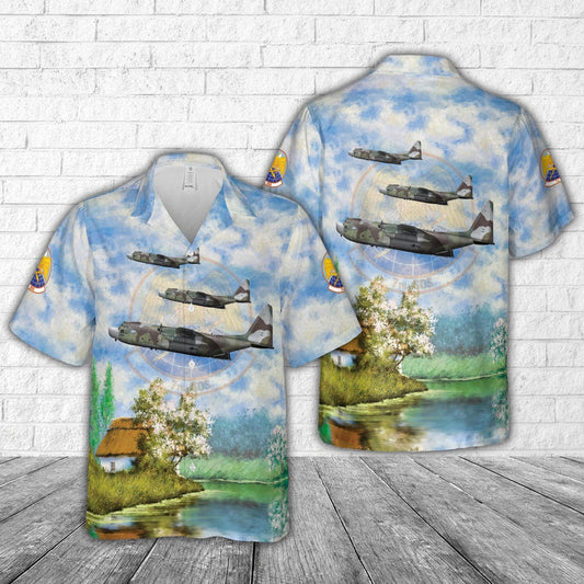 US Air Force Hawaiian Shirt, US Air Force 86-1699 Merlins Magic MC-130H Combat Talon II Of 7th Special Operations Squadron Hawaiian Shirt