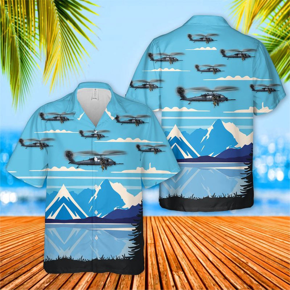 US Air Force Hawaiian Shirt, US Air Force Alaska 210th Rescue Squadron HH-60G Pave Hawk Hawaiian Shirt
