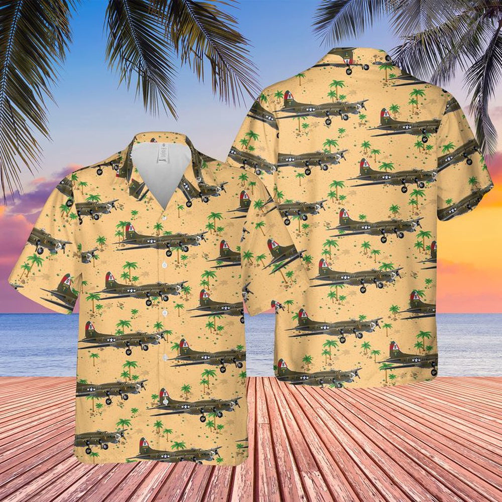 US Air Force Hawaiian Shirt, US Air Force B-17G Flying Fortress 42-31713 'Snake Hips' Of 92nd Bombardment Group Hawaiian Shirt