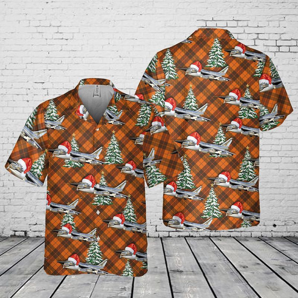 US Air Force Hawaiian Shirt, US Air Force B-58A Hustler (AF Serial No. 59-2458), The Cowtown Hustler Christmas Pocket Hawaiian Shirt