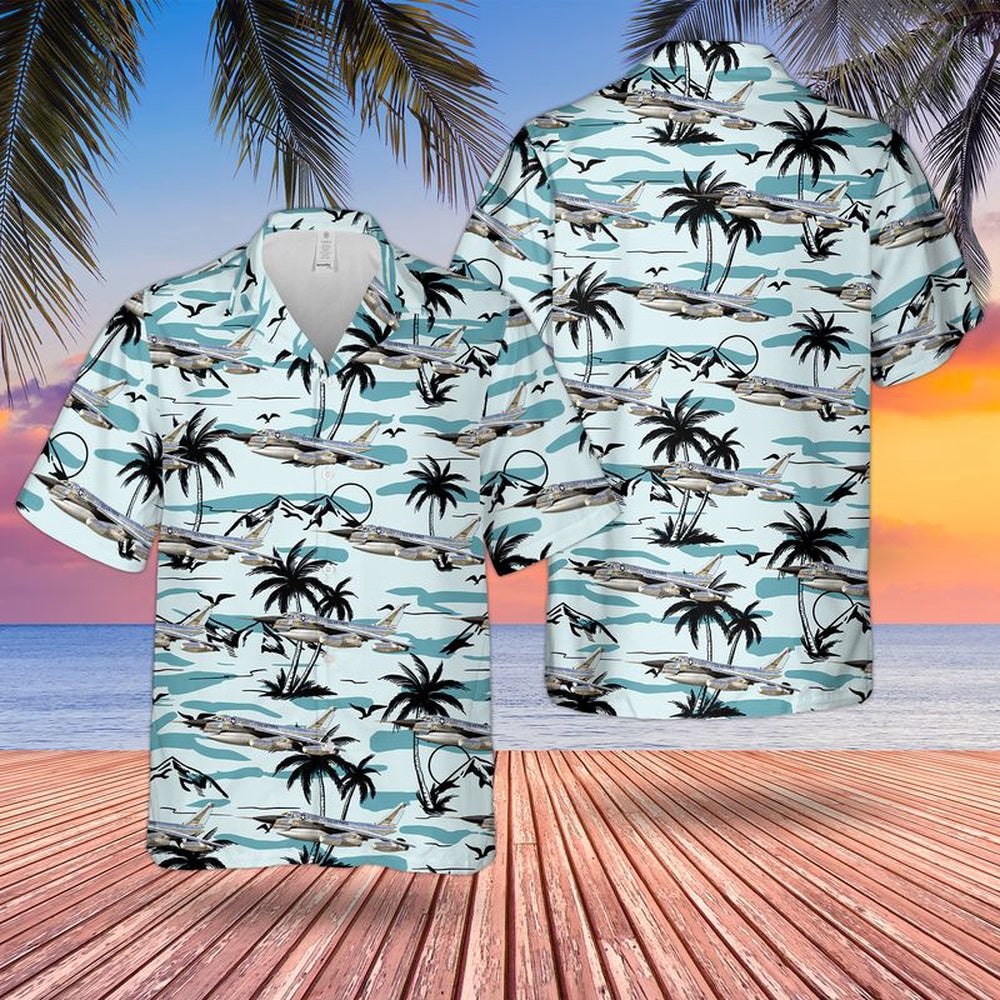 US Air Force Hawaiian Shirt, US Air Force B-58A Hustler (AF Serial No. 59-2458) the Cowtown Hustler Hawaiian Shirt