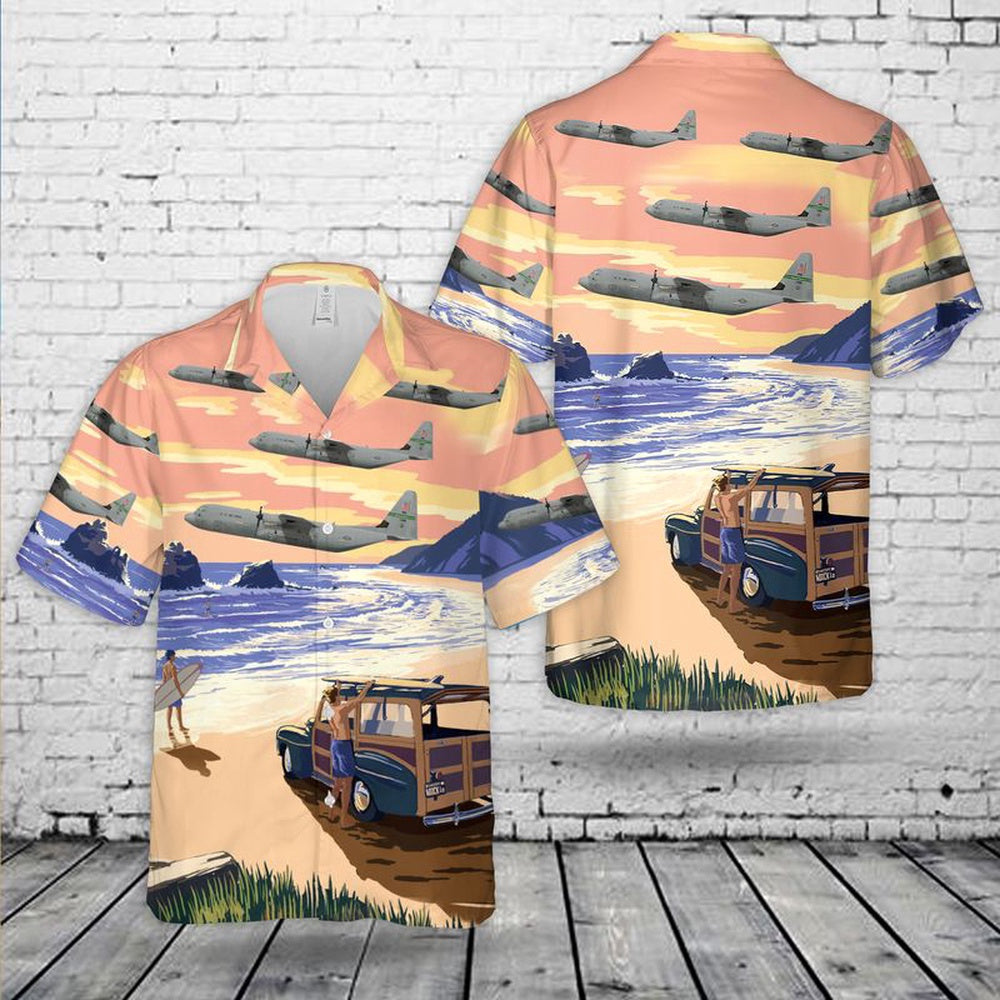 US Air Force Hawaiian Shirt, US Air Force California 115th Airlift Squadron Super Hercules C130J-30 Hawaiian Shirt