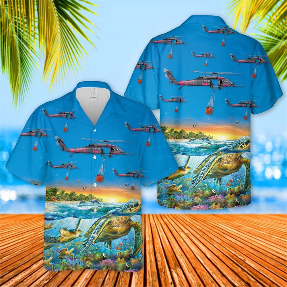 US Air Force Hawaiian Shirt, US Air Force California 129th Rescue Wing HH-60G Pave Hawk Hawaiian Shirt