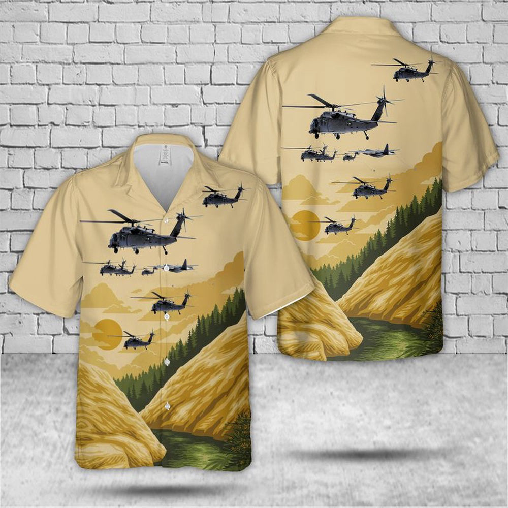 US Air Force Hawaiian Shirt, US Air Force California 129th Rescue Wing HH-60G Pave Hawks And HC-130J Combat King II's Hawaiian Shirt