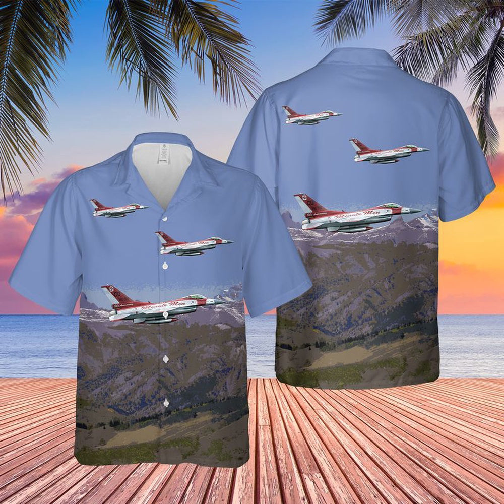 US Air Force Hawaiian Shirt, US Air Force Colorado 140th Wing The Minutemen F-16C Flying Hawaiian Shirt