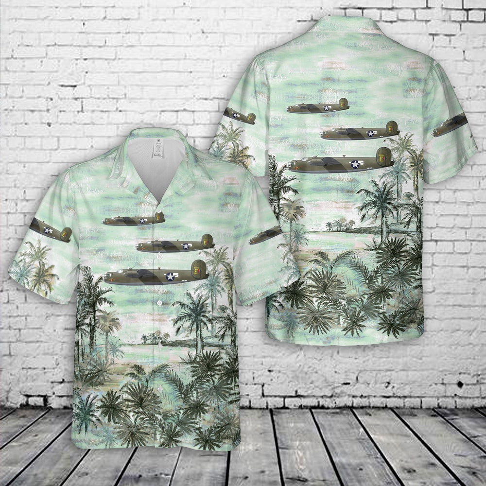 US Air Force Hawaiian Shirt, US Air Force Consolidated B-24D-1-CO Liberator sn 41-23728, 8th Air Force Hawaiian Shirt