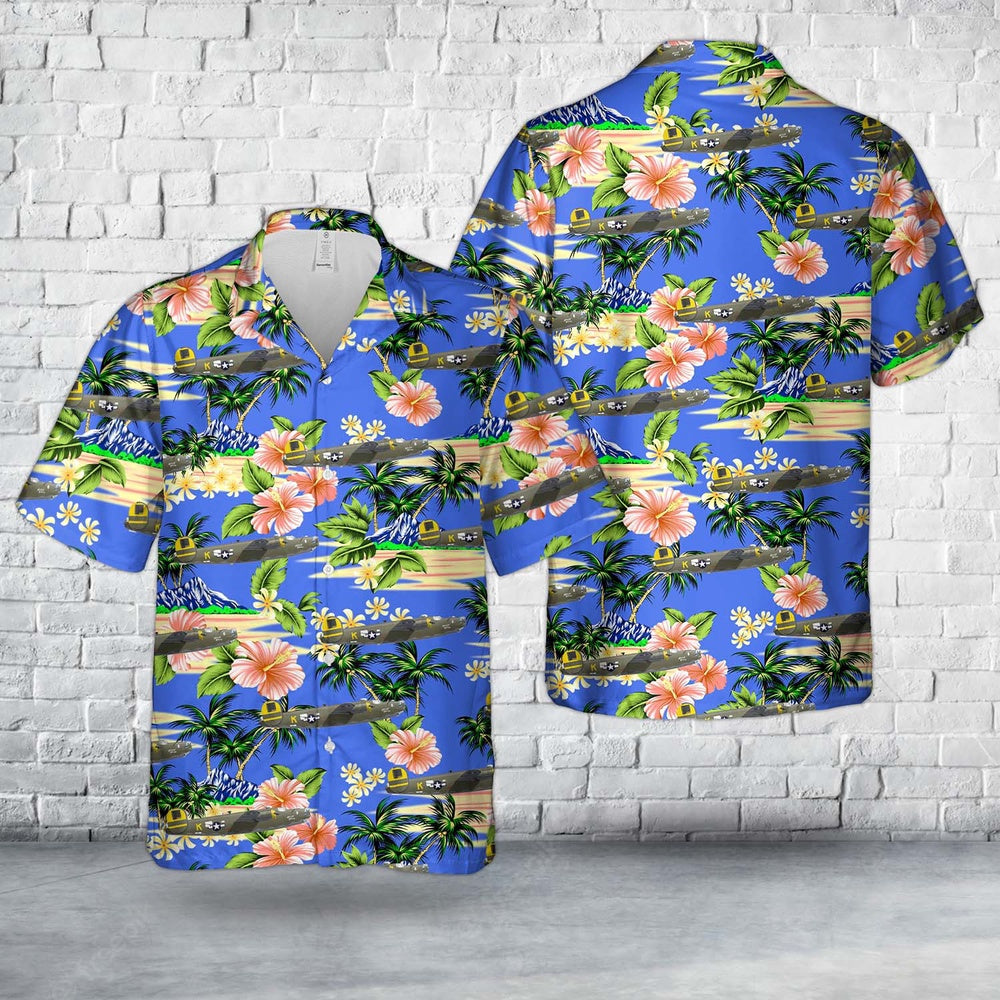 US Air Force Hawaiian Shirt, US Air Force Consolidated B-24H-15-FO Liberator Hell's Belle, 781st Bomb Squadron, 465th Bomb Group Hawaiian Shirt