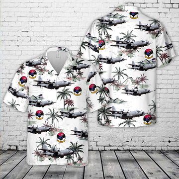 US Air Force Hawaiian Shirt, US Air Force EC-130H Compass Call 43rd Electronic Combat Squadron 55th Wing Hawaiian Shirt