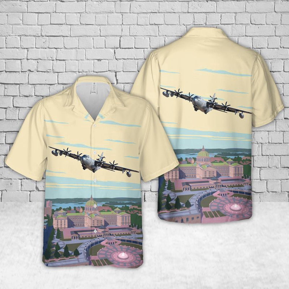 US Air Force Hawaiian Shirt, US Air Force EC-130J Commando Solo 193rd Special Operations Wing Pennsylvania Hawaiian Shirt