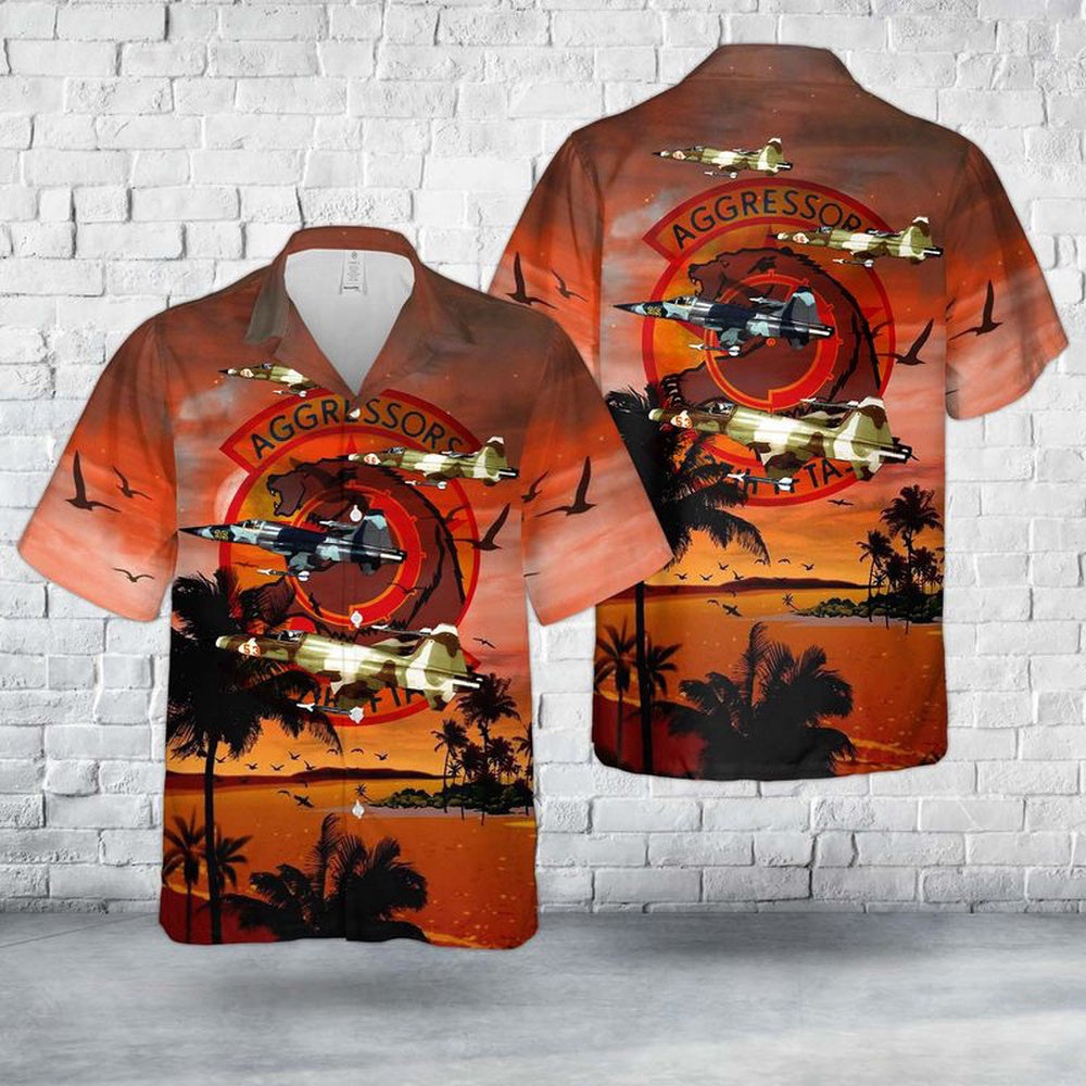 US Air Force Hawaiian Shirt, US Air Force F-5E Tiger II Of 527th Tactical Fighter Training Aggressor Squadron Hawaiian Shirt