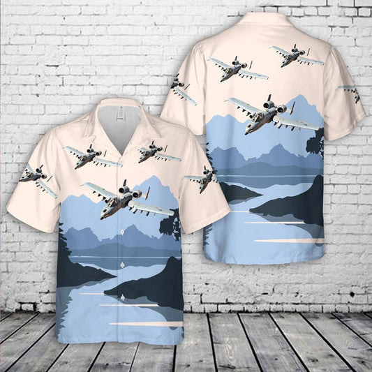 US Air Force Hawaiian Shirt, US Air Force Fairchild Republic A-10 Thunderbolt II Of The 74th Fighter Squadron Hawaiian Shirt