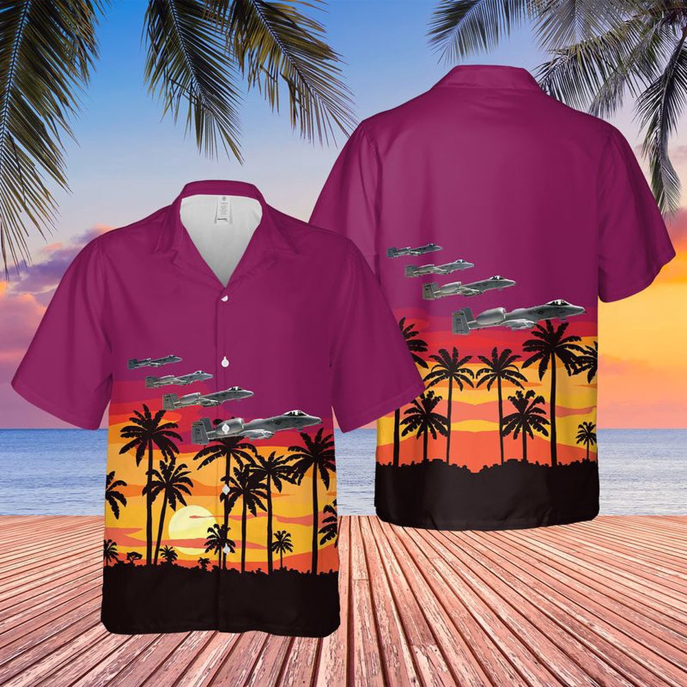 US Air Force Hawaiian Shirt, US Air Force Four A-10s of the 103d Fighter Squadron, Pennsylvania Hawaiian Shirt