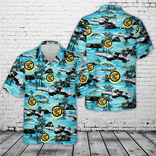 US Air Force Hawaiian Shirt, US Air Force Idaho 190th Fighter Squadron, 124th Wing, Fairchild Republic A-10A Thunderbolt II (sn 78-0703) Hawaiian Shirt