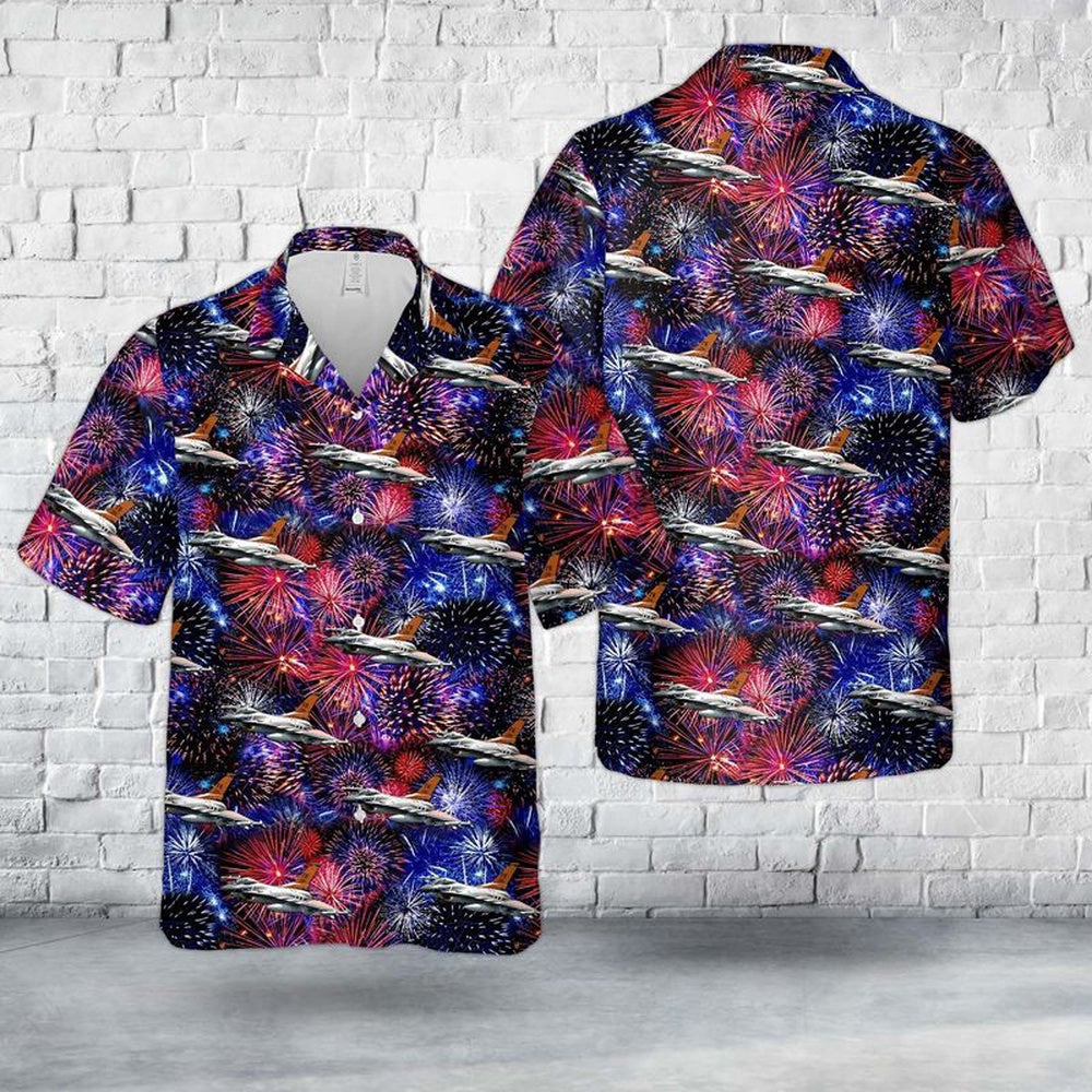 US Air Force Hawaiian Shirt, US Air Force Indiana 122nd Fighter Wing F-16C block 25 Happy New Year Hawaiian Shirt