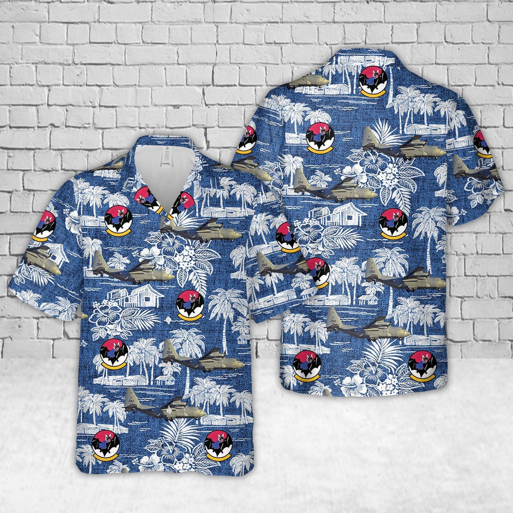 US Air Force Hawaiian Shirt, US Air Force Lockheed EC-130H Compass Call of the 43d Electronic Combat Squadron 64-14862 Hawaiian Shirt