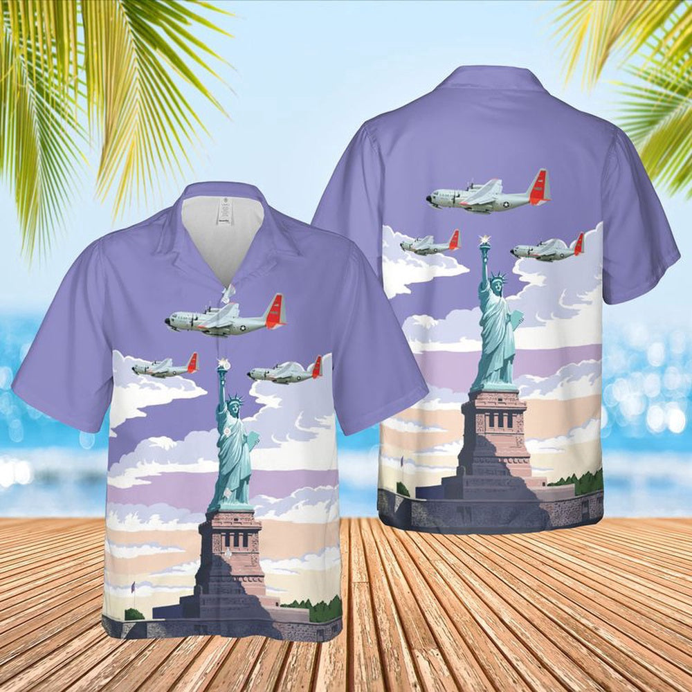 US Air Force Hawaiian Shirt, US Air Force Lockheed LC-130 Skibird Of 139th Airlift Squadron, New York Hawaiian Shirt