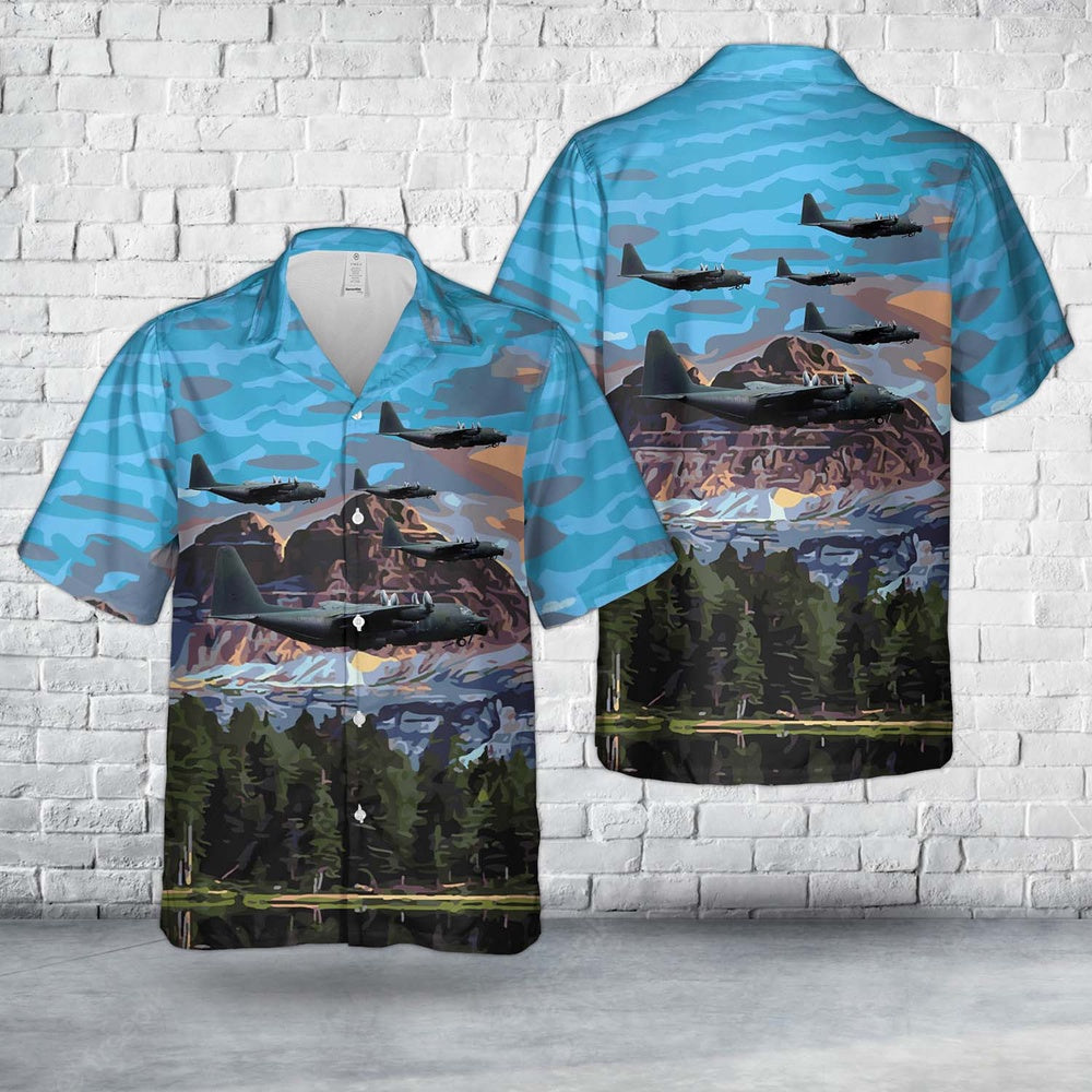 US Air Force Hawaiian Shirt, US Air Force Lockheed MC-130E Hercules Combat Talon I (sn 64-0566) during Air Fete '84 Hawaiian Shirt
