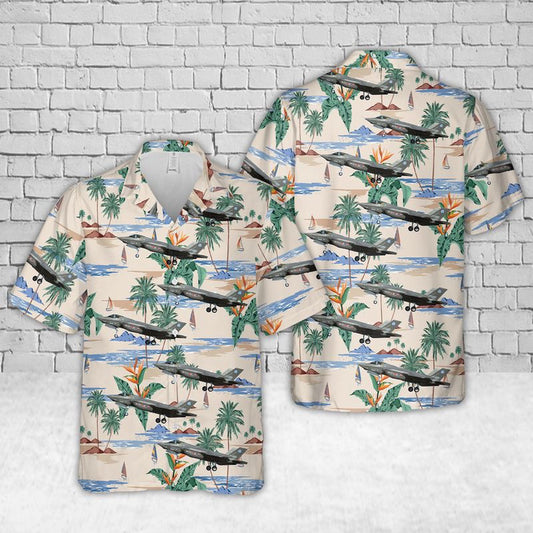 US Air Force Hawaiian Shirt, US Air Force Lockheed Martin F-35 Lightning II Of 461st Flight Test Squadron Hawaiian Shirt