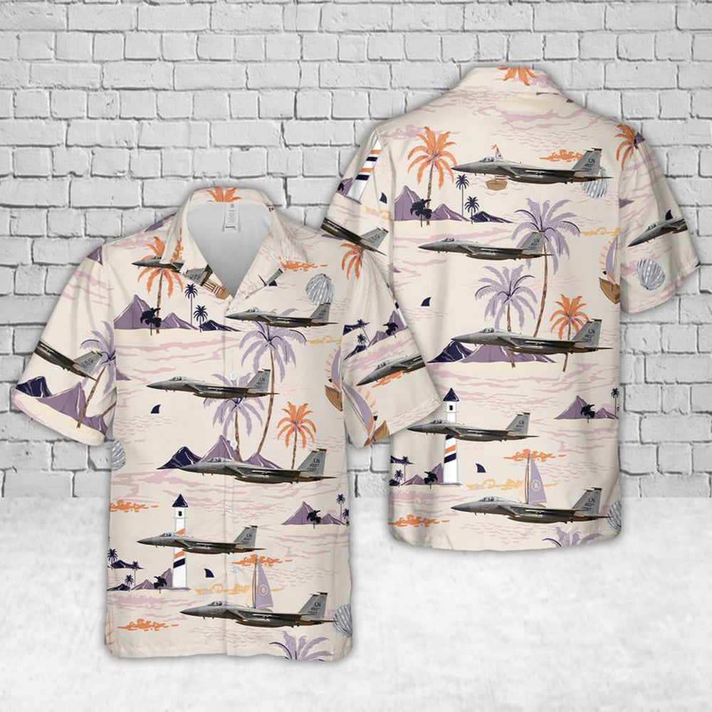 US Air Force Hawaiian Shirt, US Air Force McDonnell Douglas F-15C Eagle 84-0027 Of The 493rd Fighter Squadron Hawaiian Shirt