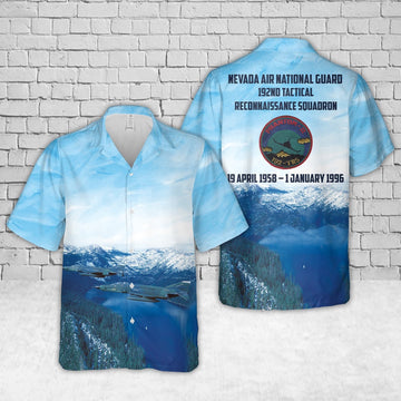 US Air Force Hawaiian Shirt, US Air Force Nevada 192nd Tactical Reconnaissance Squadron, McDonnell RF-4C Phantom II Hawaiian Shirt